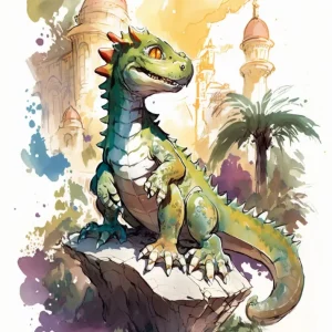 Dinosaurio en dibujo infantil Fine Artic