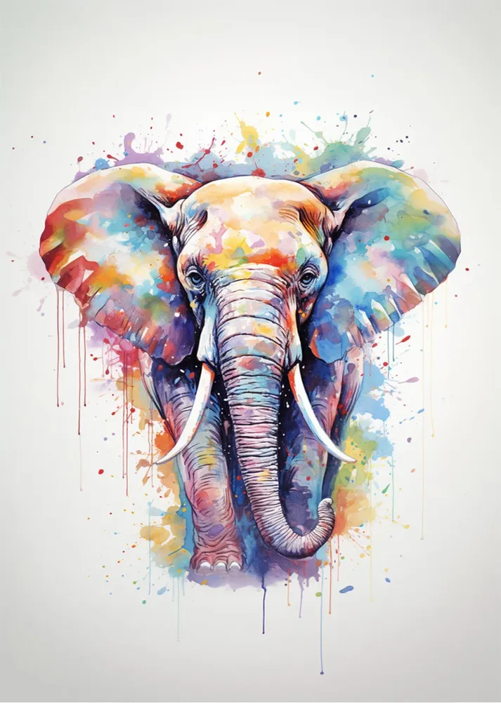 Elefante colorido Fine Artic
