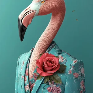 Flamenco vestido como persona con traje Fine Artic