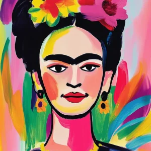 Frida Khalo con colores vivos Fine Artic