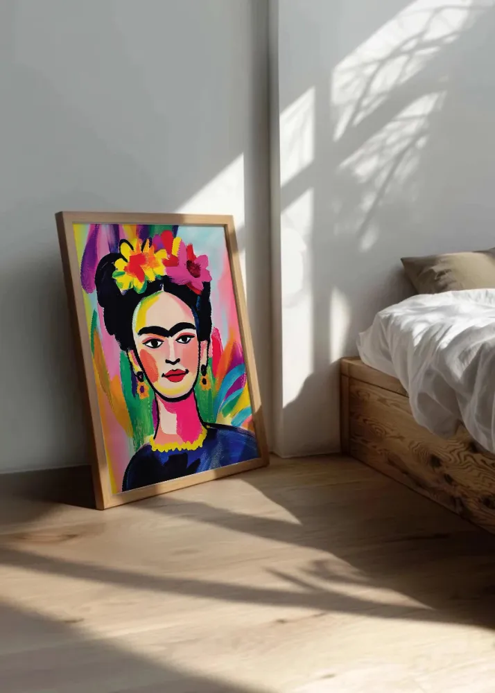 Frida Khalo con colores vivos Fine Artic