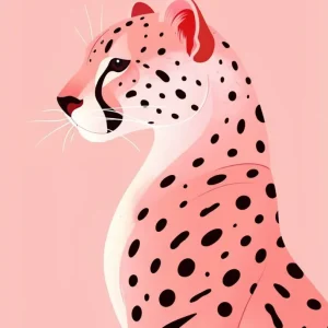 Guepardo rosa pastel Fine Artic