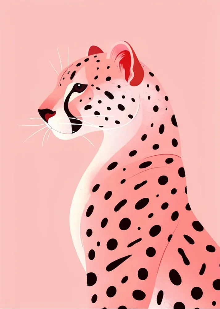 Guepardo rosa pastel Fine Artic
