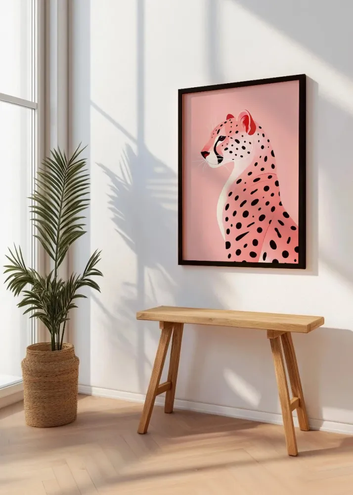 Guepardo rosa pastel Fine Artic