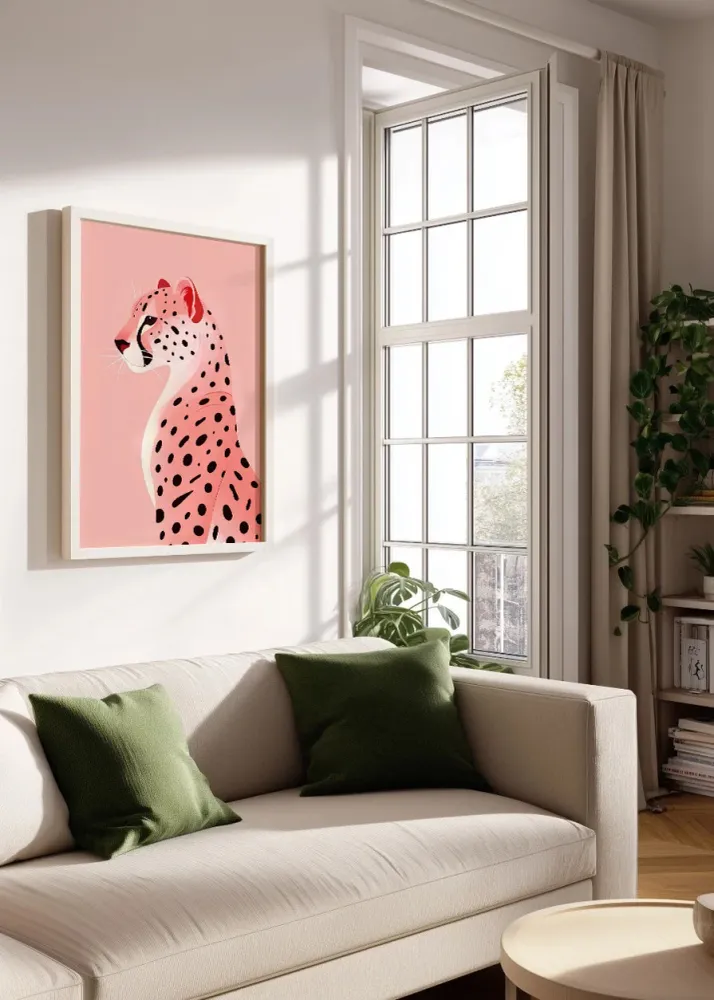 Guepardo rosa pastel Fine Artic