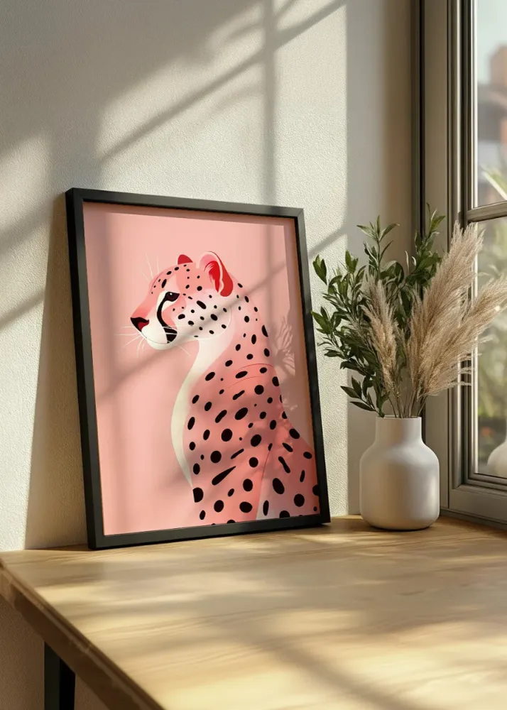 Guepardo rosa pastel Fine Artic