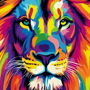 Leon de colores Fine Artic