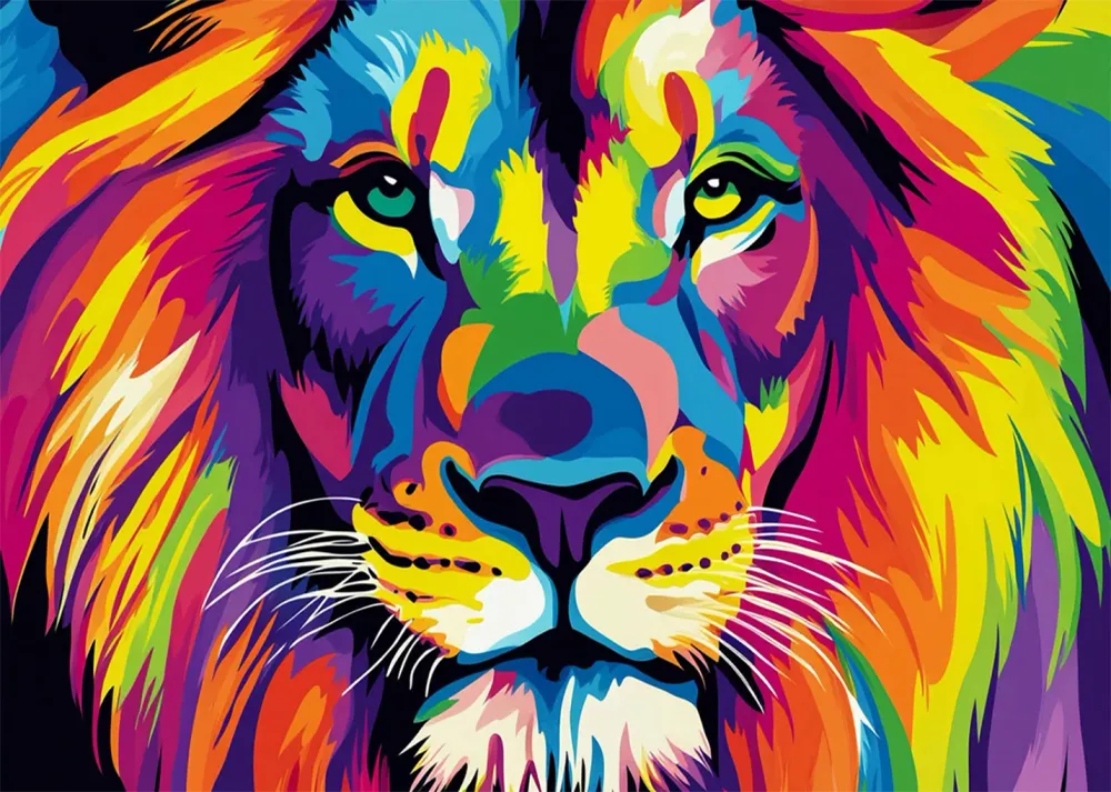 Leon de colores Fine Artic