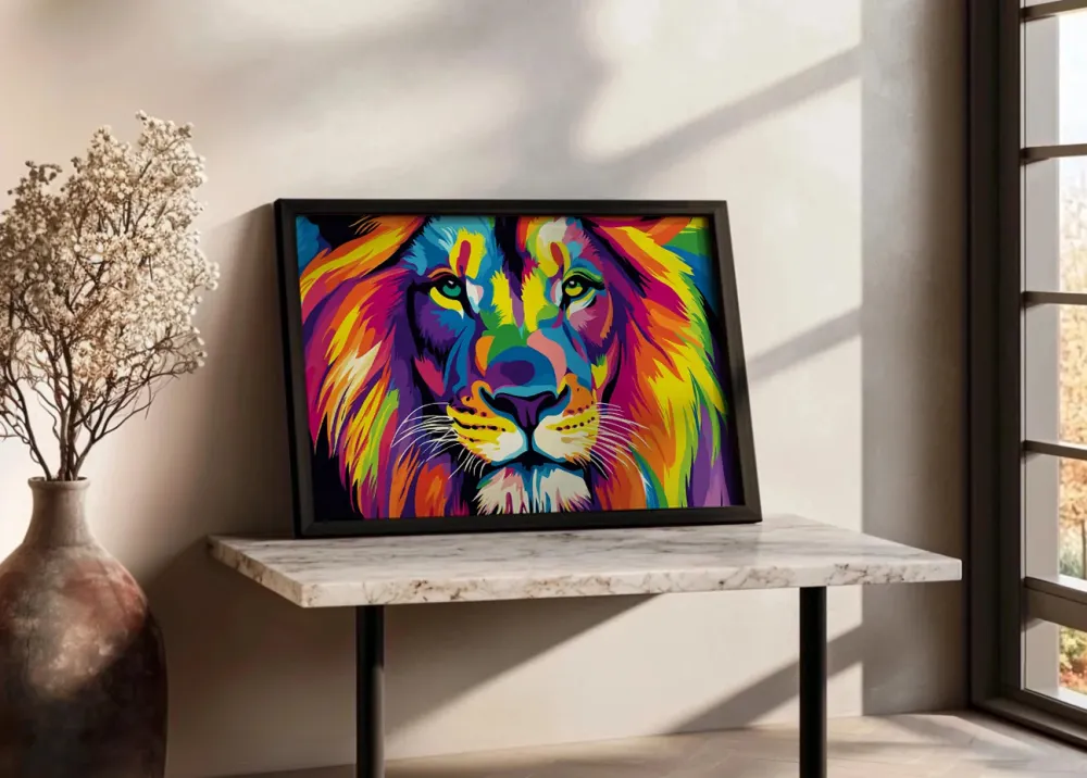 Leon de colores Fine Artic