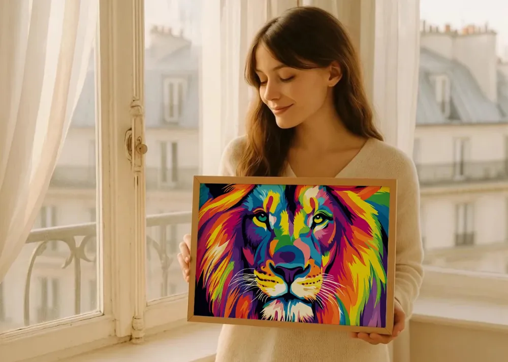 Leon de colores Fine Artic