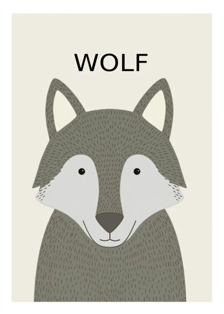Lobo - Estilo infantil Fine Artic