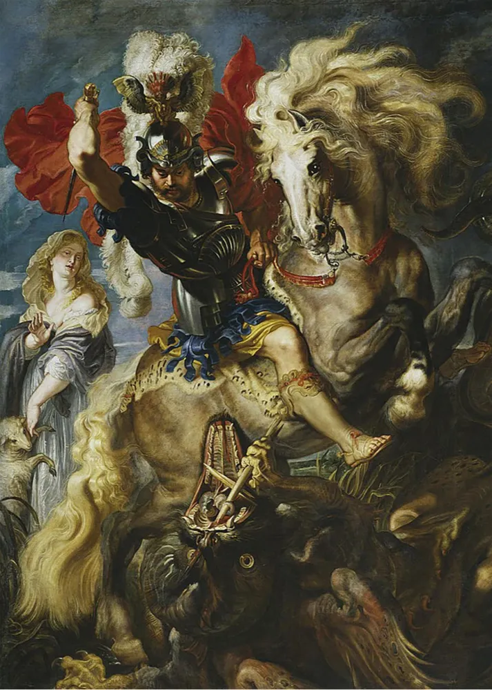 Lucha de San Jorge y el dragón (Rubens) Fine Artic