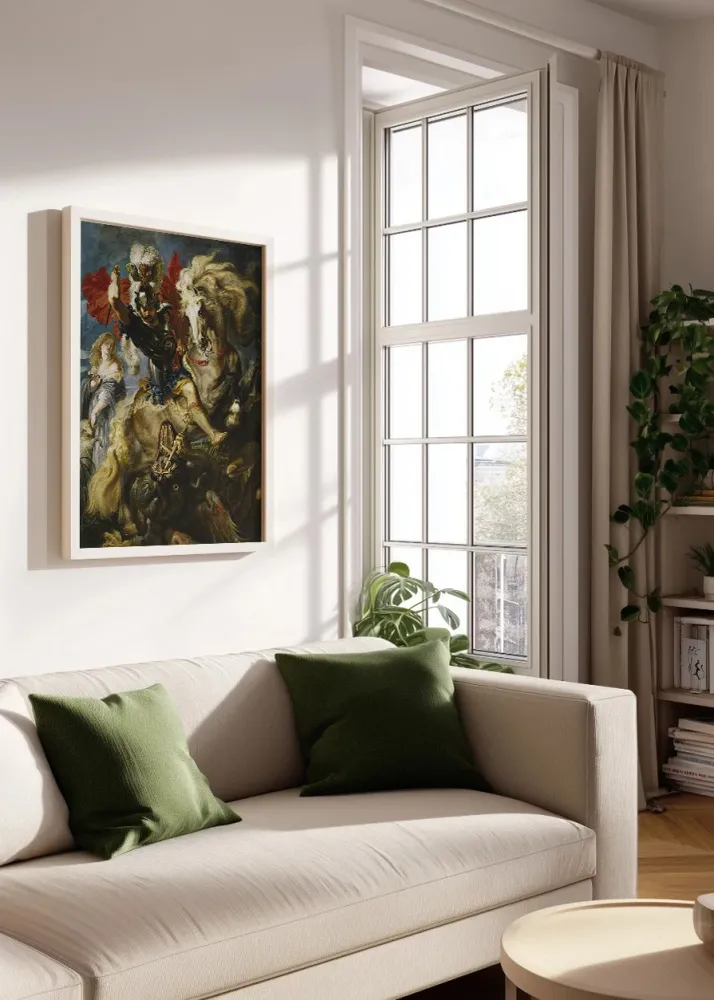 Lucha de San Jorge y el dragón (Rubens) Fine Artic