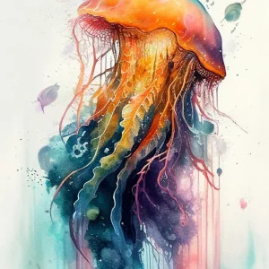 Medusa estilo acuarela Fine Artic