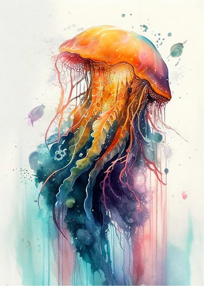 Medusa estilo acuarela Fine Artic