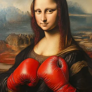 Mona Lisa con guantes de boxeo Fine Artic