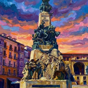 Monumento la Batalla de Vitoria estilo óleo Fine Artic
