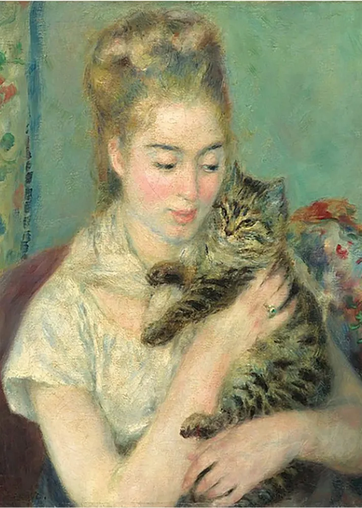 Mujer con un gato (Renoir) Fine Artic