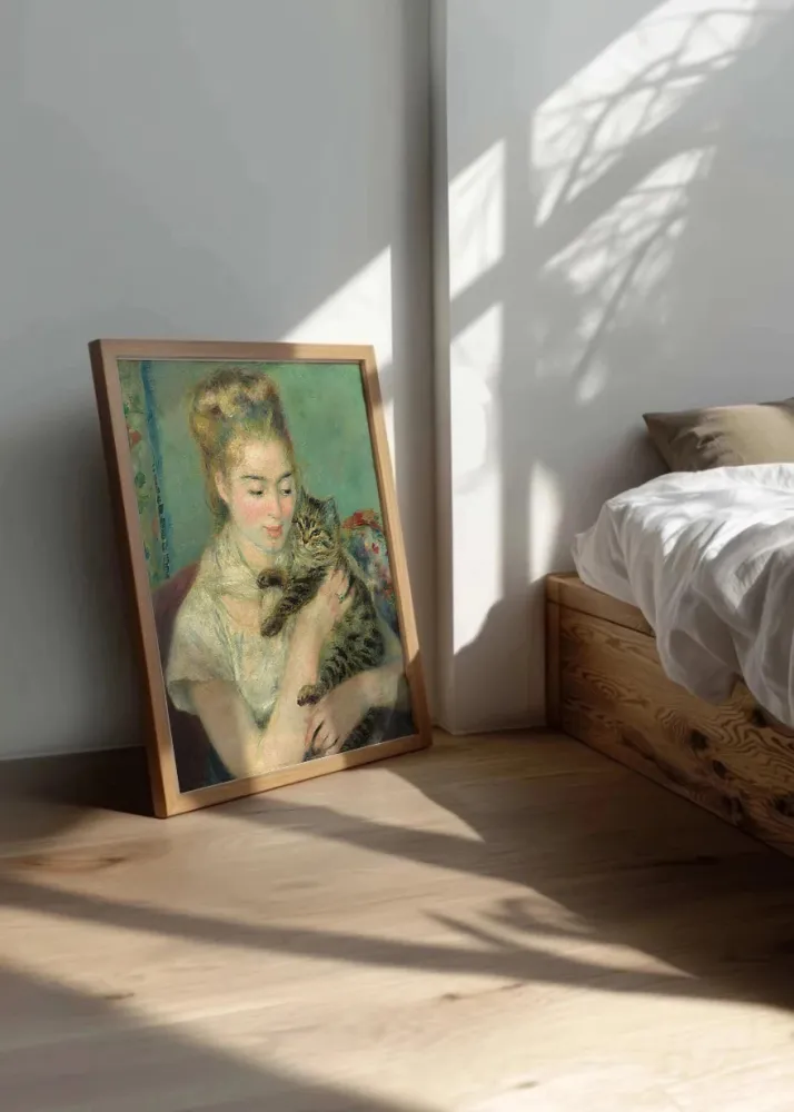 Mujer con un gato (Renoir) Fine Artic