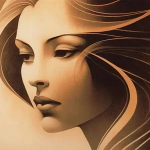 La mujer del cabello café Fine Artic