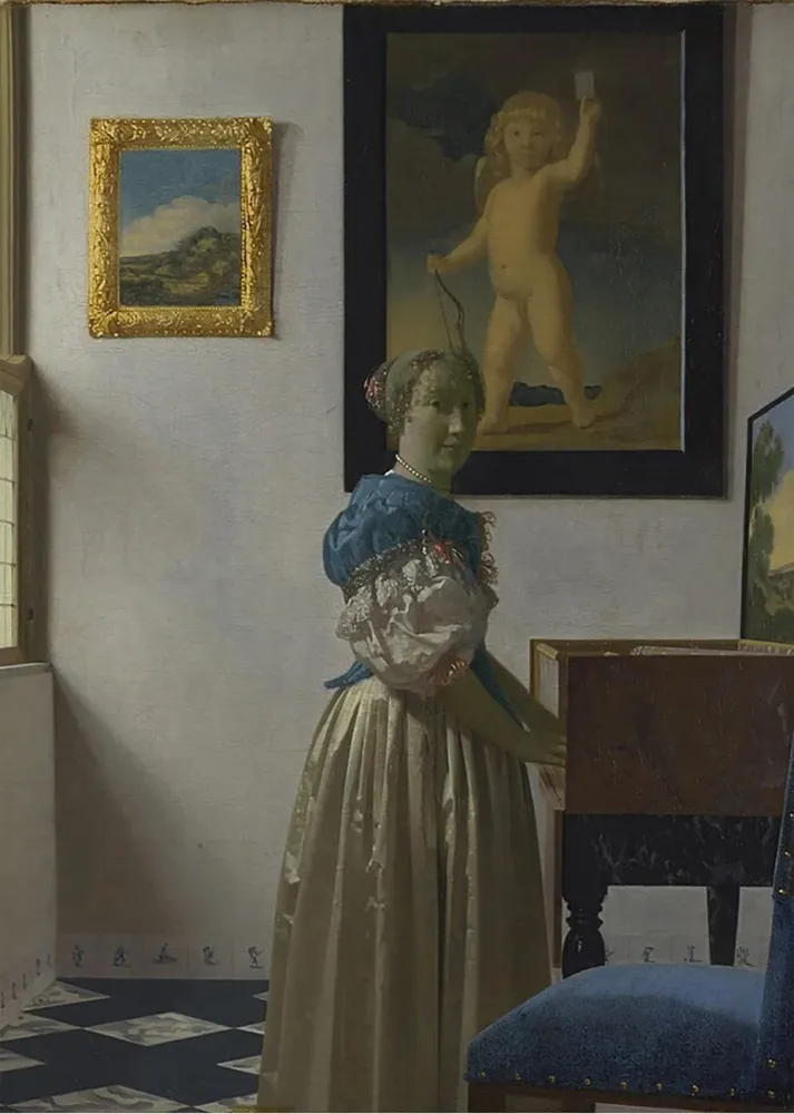 Mujer tocando el virginal (Johannes Vermeer) Fine Artic