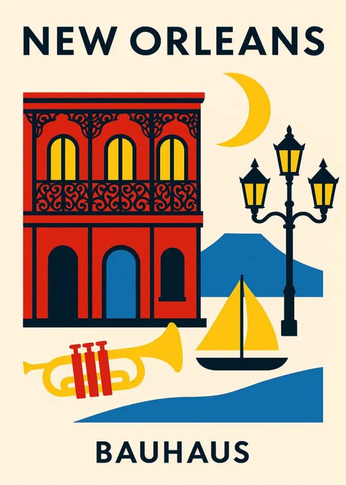 New Orleans Poster Bauhaus Fine Artic
