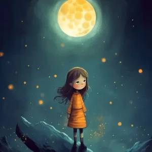 Niñ bajo la luna Fine Artic