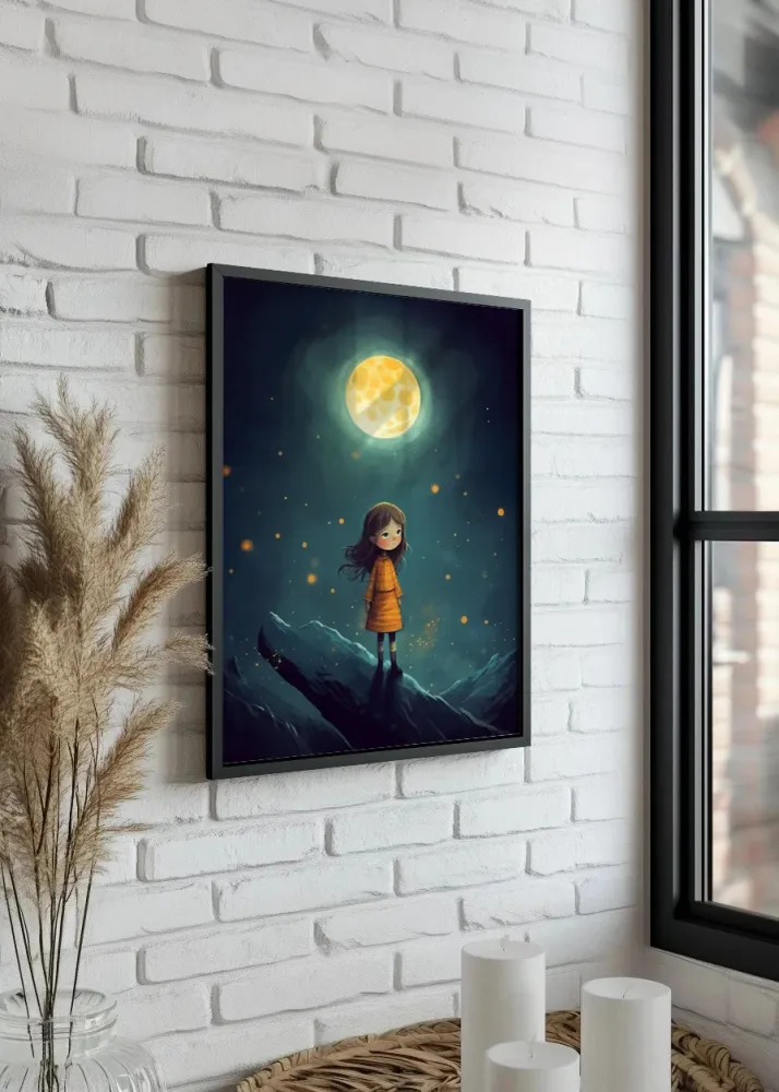 Niñ bajo la luna Fine Artic