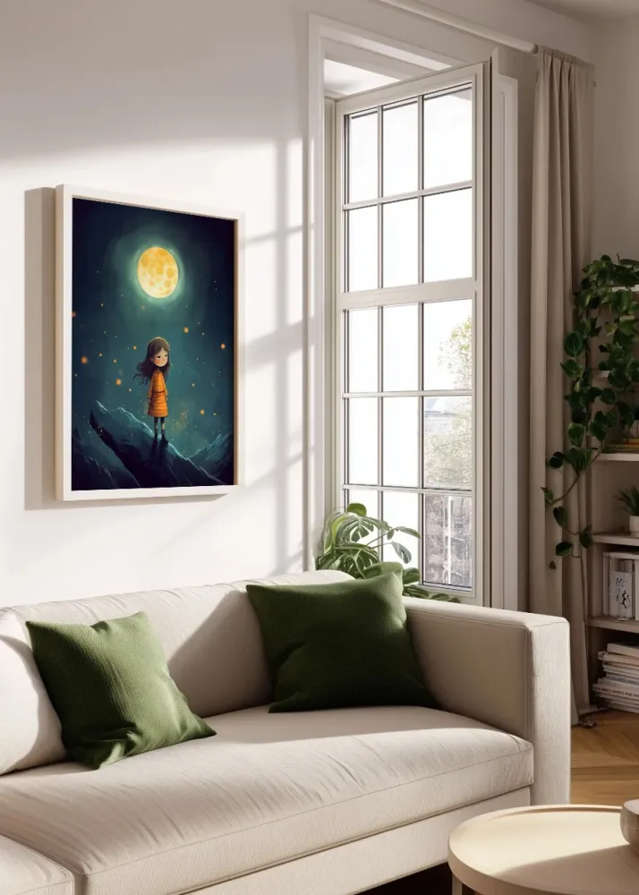 Niñ bajo la luna Fine Artic