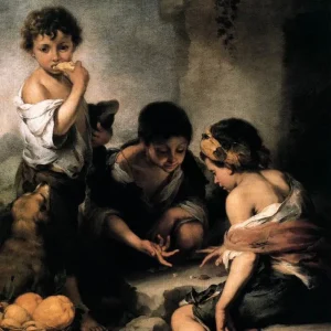 Niños jugando los dados (Murillo) Fine Artic