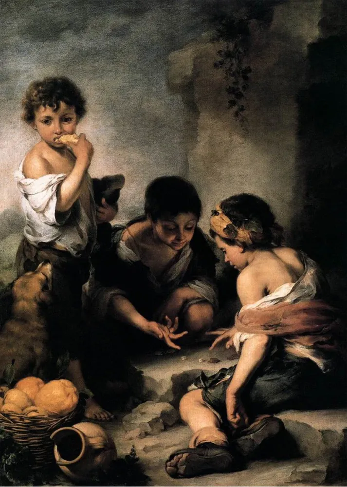 Niños jugando los dados (Murillo) Fine Artic