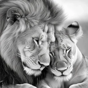 Pareja de leones Fine Artic