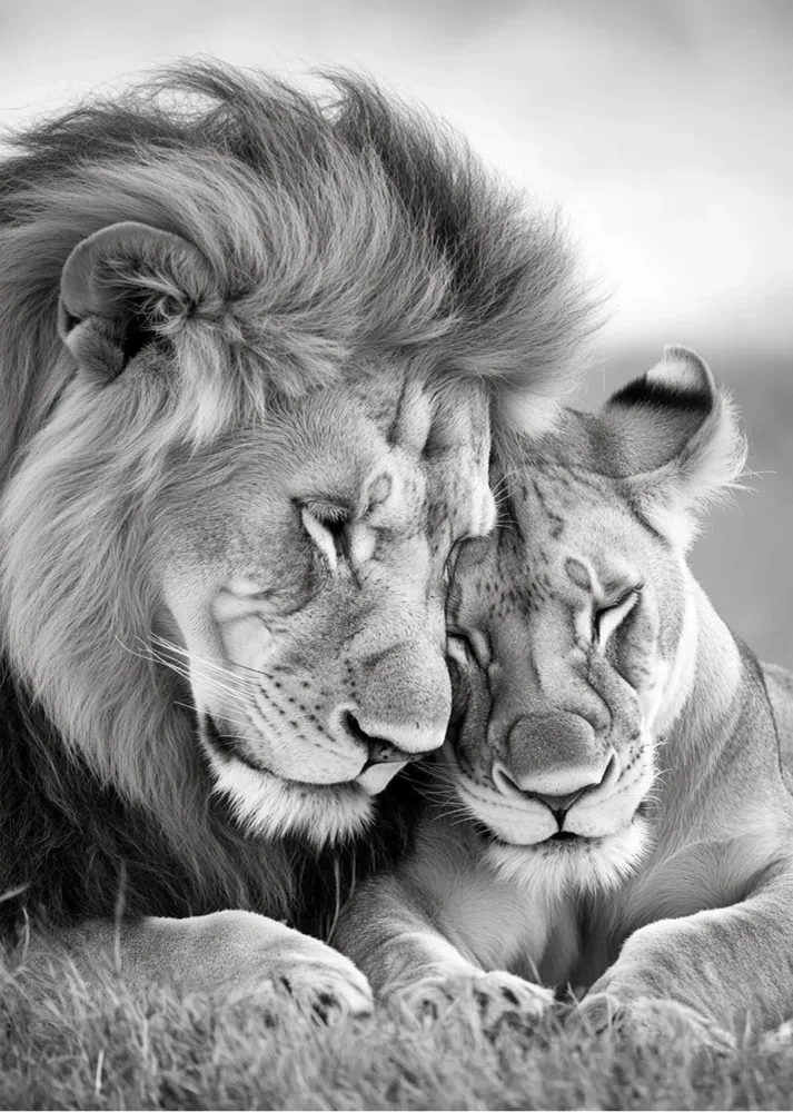 Pareja de leones Fine Artic