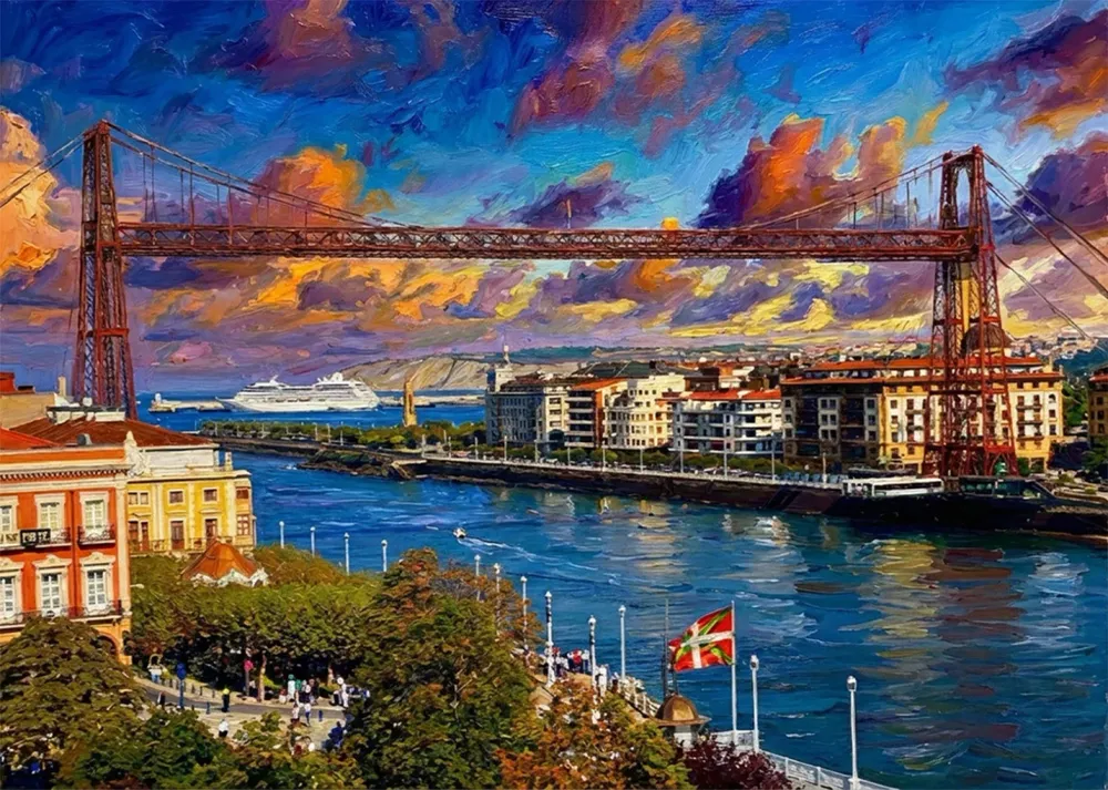 Puente de Vizcaya estilo óleo Fine Artic