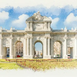 Puerta de Alcalá estilo acuarela Fine Artic