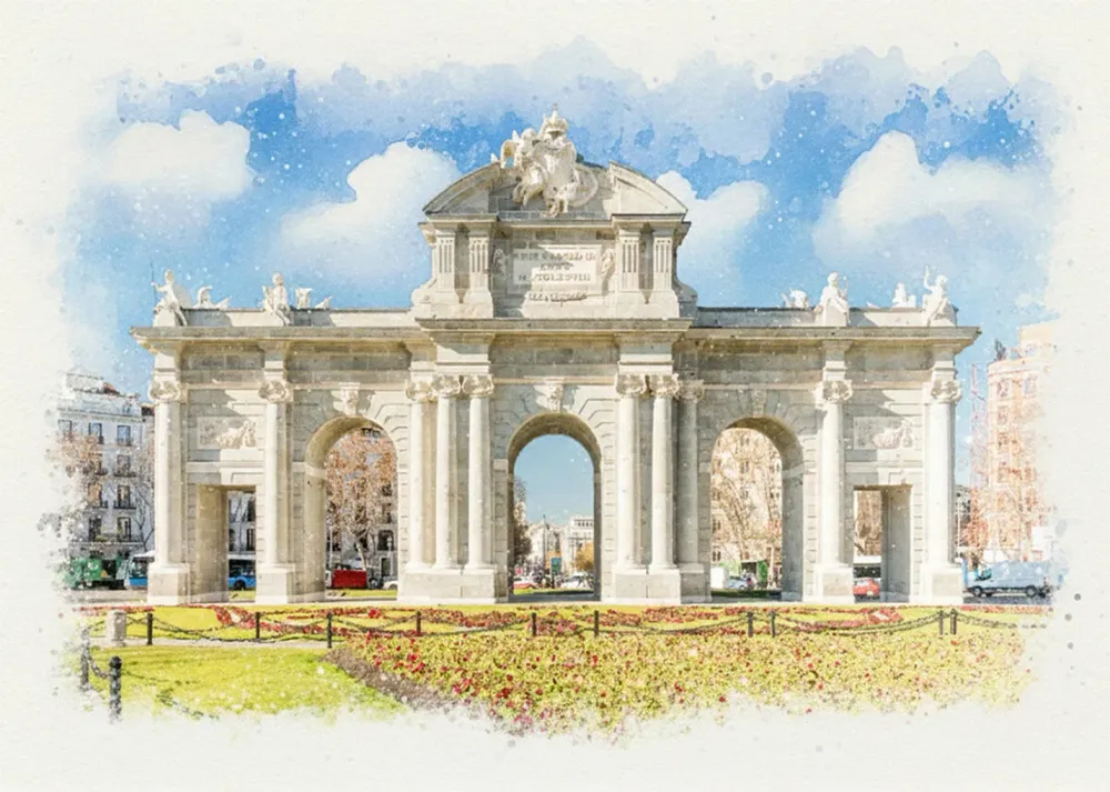 Puerta de Alcalá estilo acuarela Fine Artic