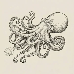 Pulpo - Arte sencillo Fine Artic