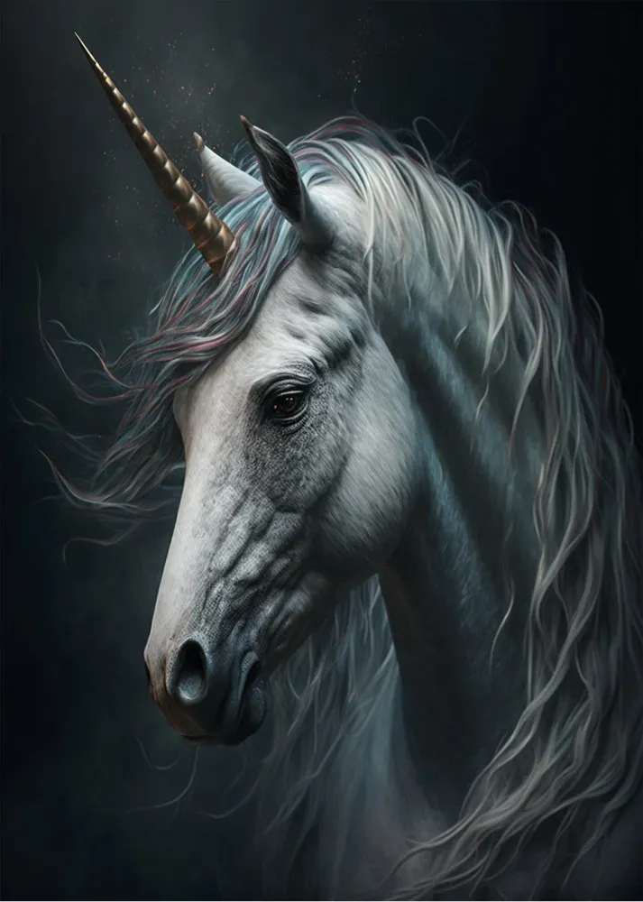 Retrato de unicornio realismo Fine Artic