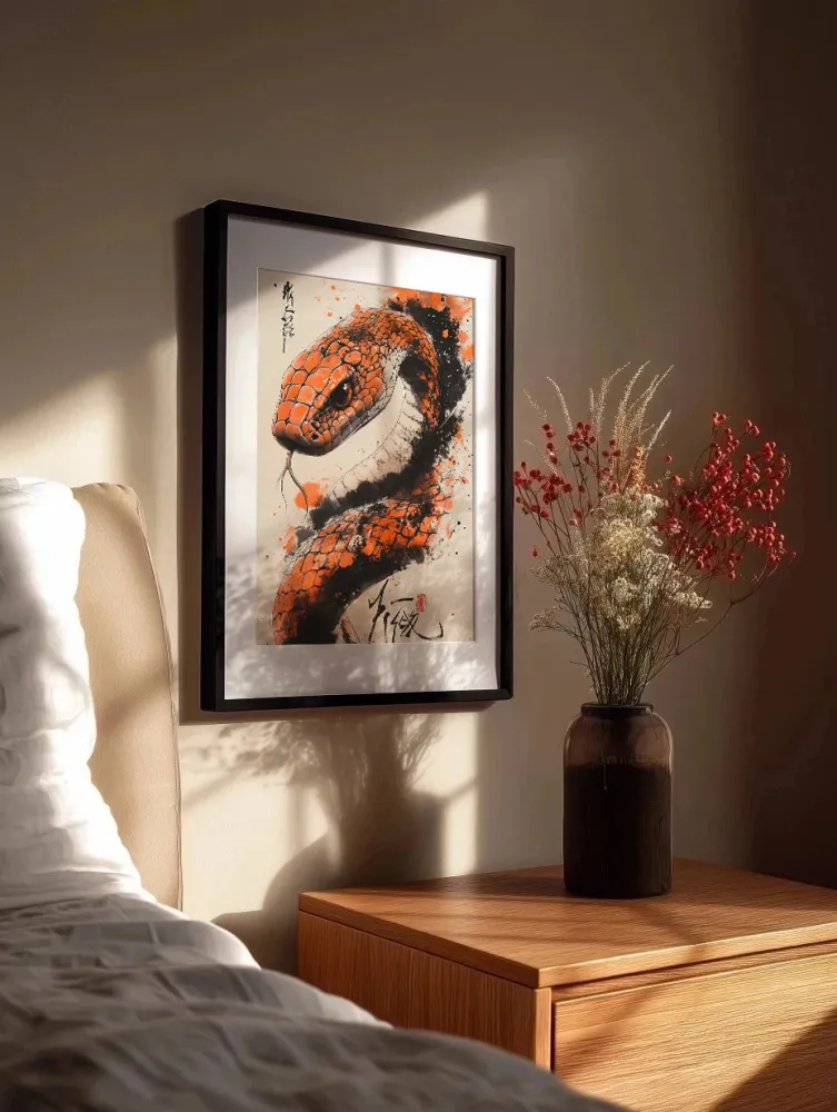 Serpiente estilo japonés en color naranja Fine Artic