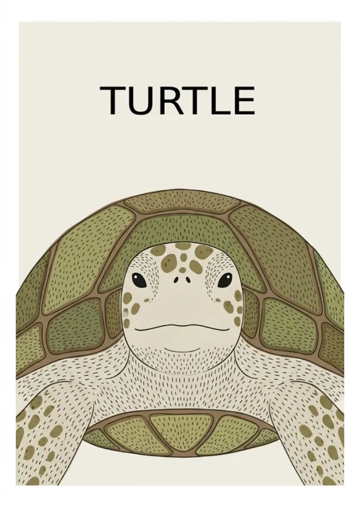 Tortuga - Estilo infantil Fine Artic