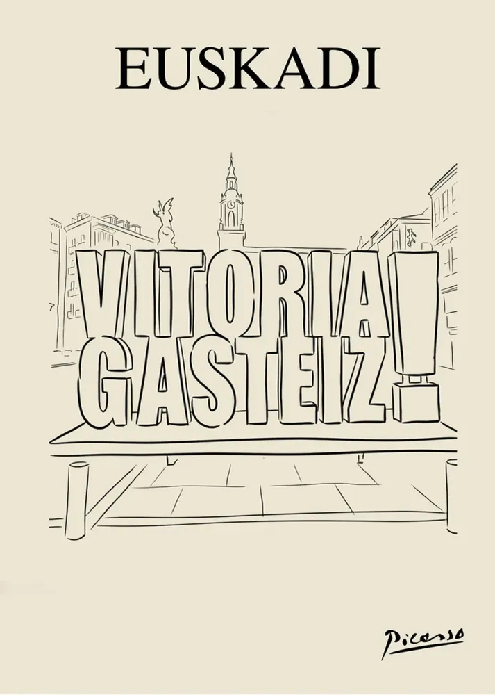Vitoria - Gasteiz letrero green estilo Picasso Fine Artic