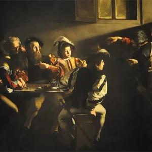 La vocación de San Mateo (Caravaggio) Fine Artic