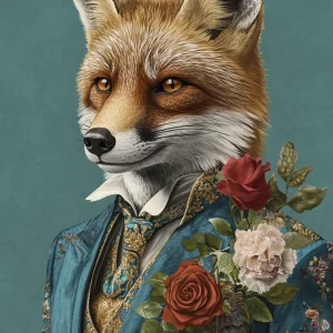 Zorro vestido como persona con traje Fine Artic