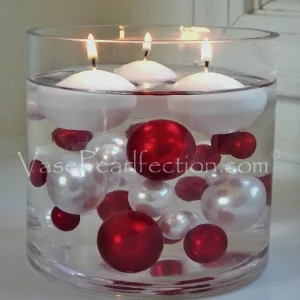 Velas flotantes blancas de 1.8". Juego de 8 velas, sin perfume. Floating Pearls | Vase Pearlfection