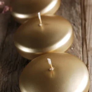 Velas flotantes doradas de 3.25". Juego de 3 velas, sin perfume. Floating Pearls | Vase Pearlfection