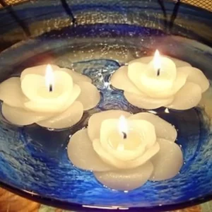Velas flotantes de flor de marfil de 3". Juego de 3 velas, sin perfume. Floating Pearls | Vase Pearlfection