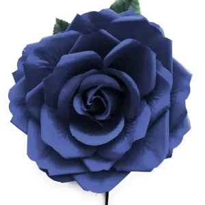 Flor Flamenca Pelo Grande Ø16cm · Azul Marino