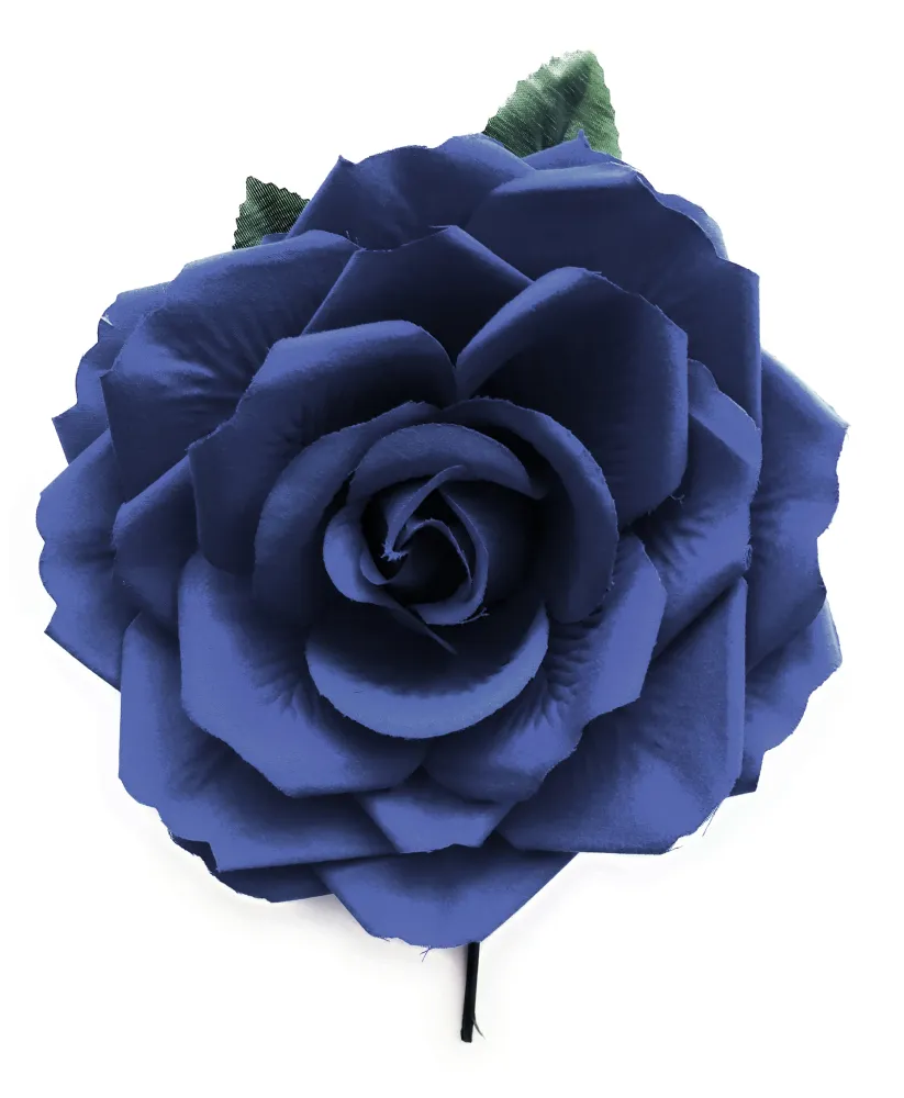 Flor Flamenca Pelo Grande Ø16cm · Azul Marino