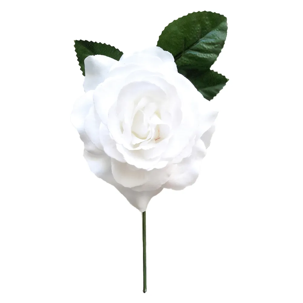 Flor Flamenca Pelo Mediana Ø13cm · Blanco