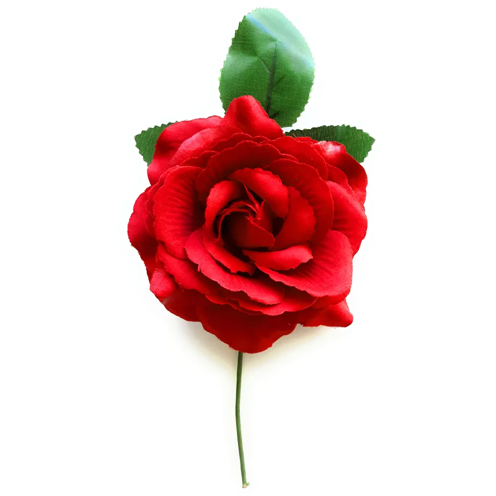 Flor Flamenca Pelo Mediana Ø13cm · Rojo